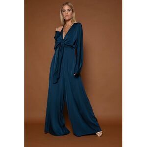 NWT Nouvelle Silk 95 Five Nuovo Jumpsuit In Magnetic Blue Size Small MSRP $690